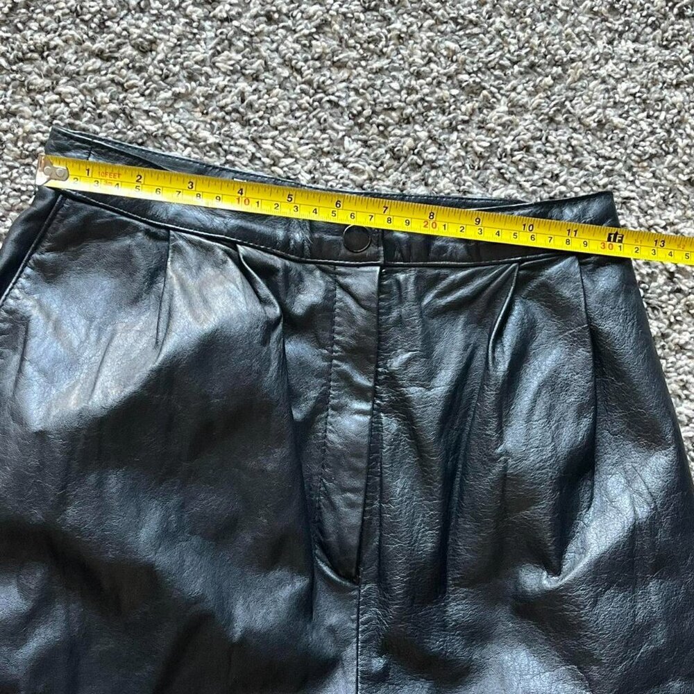 Vintage 70s Evan Davies Black Nappa Cow Leather Pants Womens 4 Retro Punk Whimsy - Picture 6 of 8